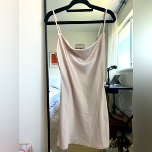 Nasty Gal White Satin Cowl Mini Dress Size 4